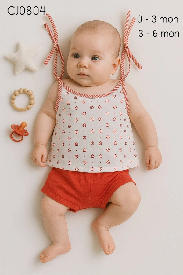 Smurf Finds Organic Cotton Unisex Jhabla's| 100% Cotton| Perferct for New Borns|Safe Prints| Red | CJ0804 - 0-3 Month, Red