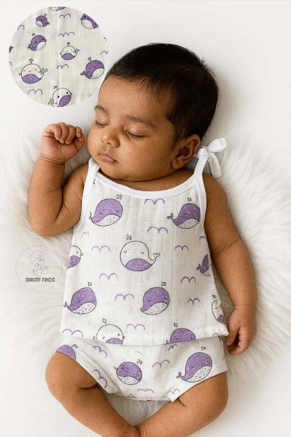 Smurf Finds Organic Cotton Unisex Muslin Jhabla's| 100% Cotton| Perferct for New Borns| White | SMJB5501 - 0-3 Month, White
