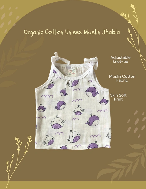 Smurf Finds Organic Cotton Unisex Muslin Jhabla's| 100% Cotton| Perferct for New Borns| White | SMJB5501 - 0-3 Month, White