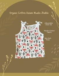 Smurf Finds Organic Cotton Unisex Muslin Jhabla's| 100% Cotton| Perferct for New Borns| White | SMJB5502 - 0-3 Month, White