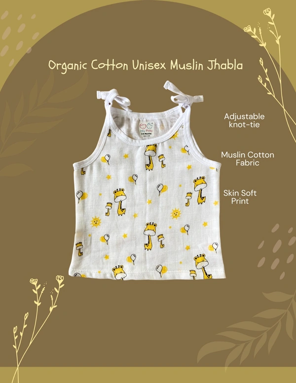 Smurf Finds Organic Cotton Unisex Muslin Jhabla's| 100% Cotton| Perferct for New Borns| White | SMJB5503 - 0-3 Month, White