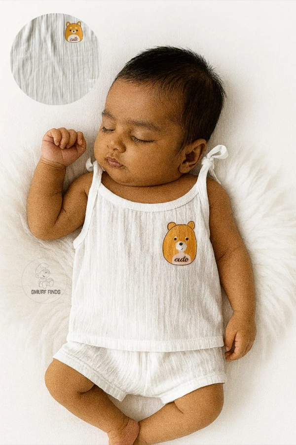 Smurf Finds Organic Cotton Unisex Muslin Jhabla's| 100% Cotton| Perferct for New Borns| White | SMJB5507 - 3-6 Month, White