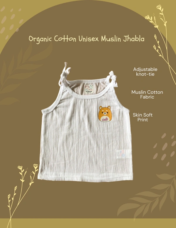 Smurf Finds Organic Cotton Unisex Muslin Jhabla's| 100% Cotton| Perferct for New Borns| White | SMJB5507 - 3-6 Month, White