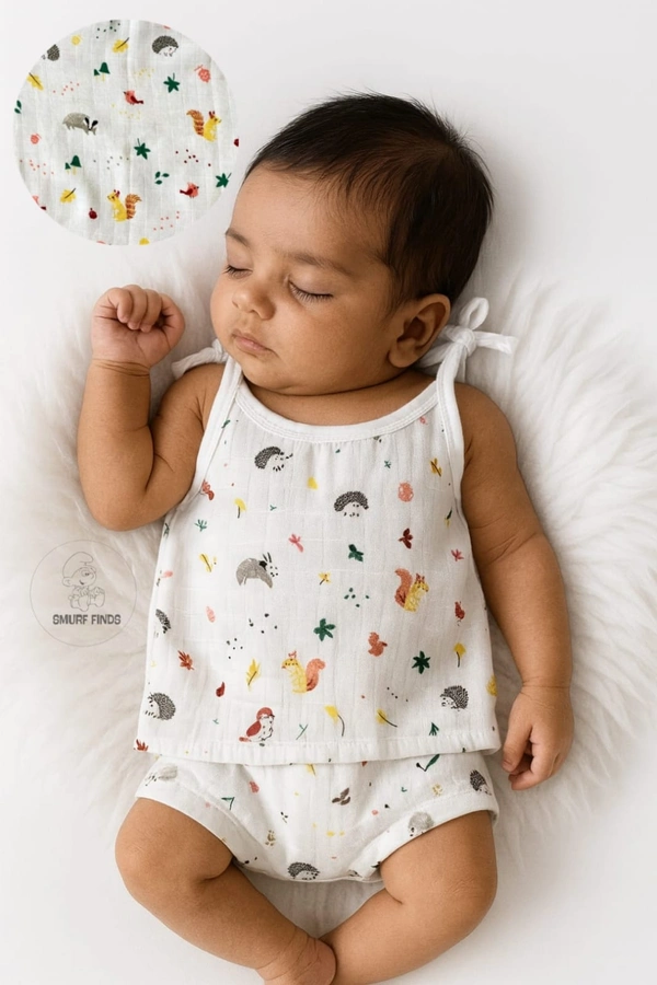 Smurf Finds Organic Cotton Unisex Muslin Jhabla's| 100% Cotton| Perferct for New Borns| White | SMJB5505 - 0-3 Month, White