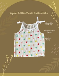 Smurf Finds Organic Cotton Unisex Muslin Jhabla's| 100% Cotton| Perferct for New Borns| White | SMJB5504 - 0-3 Month, White