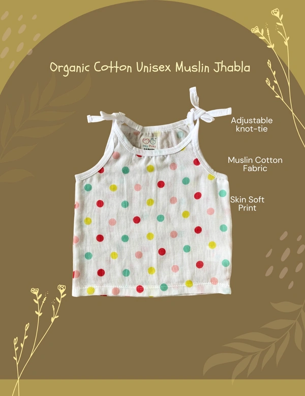 Smurf Finds Organic Cotton Unisex Muslin Jhabla's| 100% Cotton| Perferct for New Borns| White | SMJB5504 - 0-3 Month, White