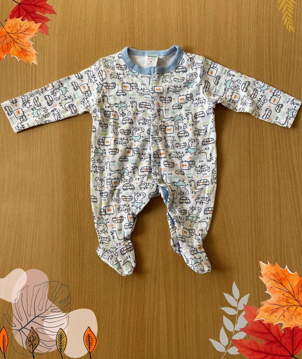 Smurf Finds Organic Cotton Unisex Rompers| 100% Cotton| Perferct for Babies|Safe Prints|Half  White|SMLR5804 - 9-12 Month, Half White