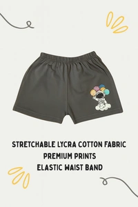 Smurf Finds Organic Cotton Unisex Shorts( Pack of 1pc)| 100% Cotton| Perferct for Babies|Safe Prints| Black | SMST3505 - 9-12 Month, Black