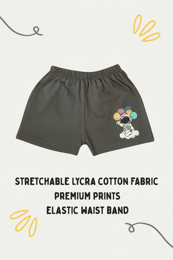 Smurf Finds Organic Cotton Unisex Shorts( Pack of 1pc)| 100% Cotton| Perferct for Babies|Safe Prints| Black | SMST3505 - 9-12 Month, Black