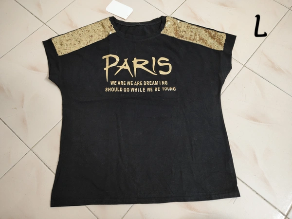VDT Paris Glitter Women's Tshirt - Black, L