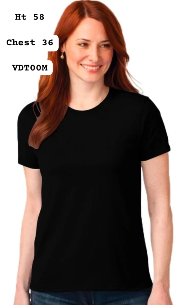 VDT Plain Black half sleeve Tshirt - Black, M