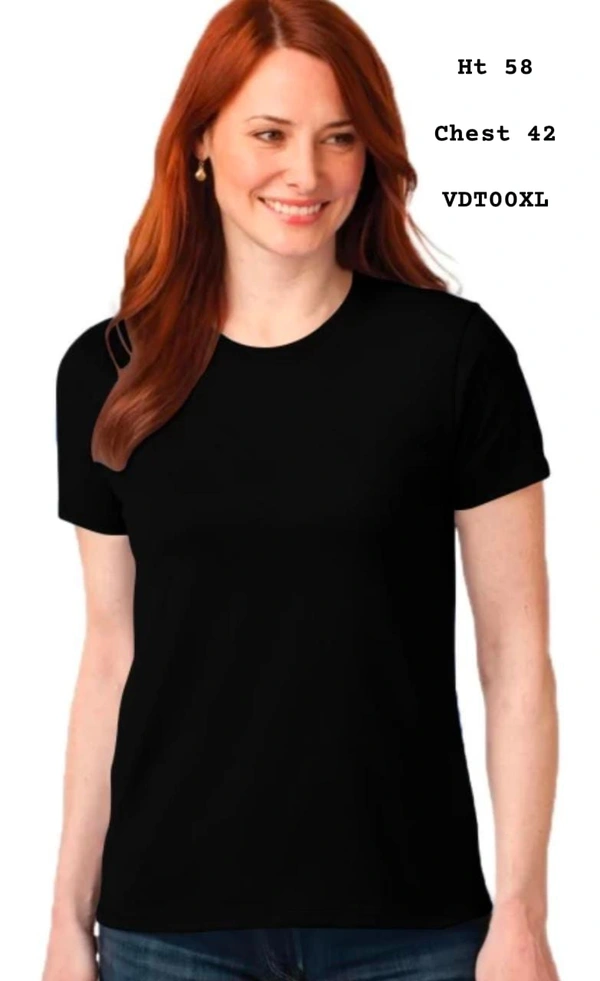 VDT Plain Black half sleeve Tshirt - Black, XL