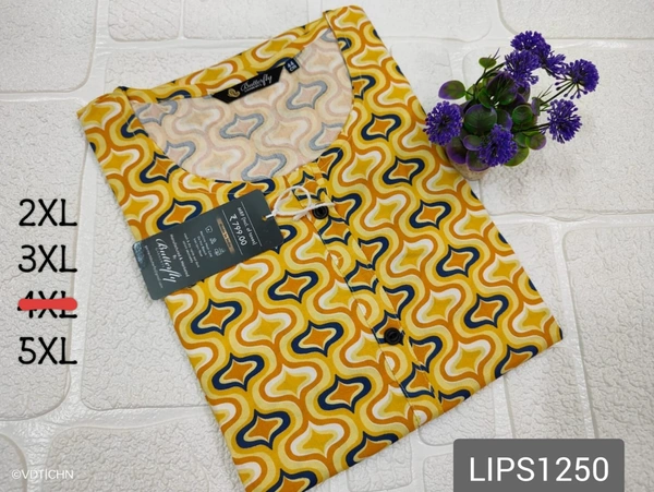 Twill Blue Plus Size Side Cut Liva Kurti LIPS1250 - 2XL, Yellow