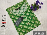 Twill Blue Plus Size Side Cut Liva Kurti LIPS1259 - Green, 2XL