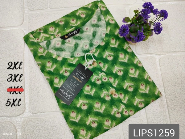 Twill Blue Plus Size Side Cut Liva Kurti LIPS1259 - 3XL, Green