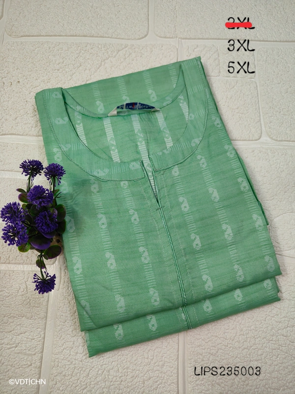 Twill Blue Plus Size Side Cut Liva Kurti LIPS235003 - 5XL, Green