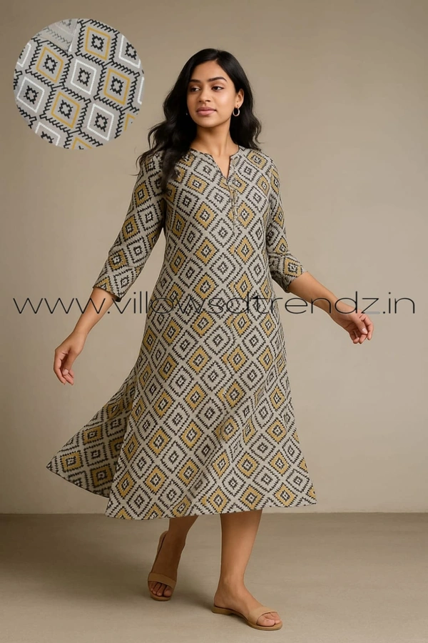 Twill Blue Plus Size Side Cut Liva Kurti LIPS235004 - Blue With Ash, 5XL