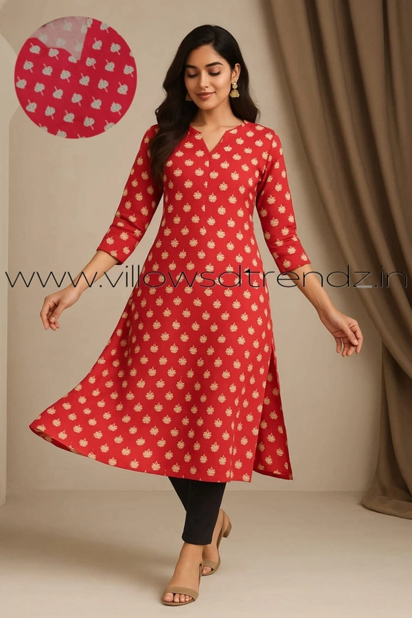 Twill Blue Plus Size Side Cut Liva Kurti LIPS235017 - Coral, 5XL
