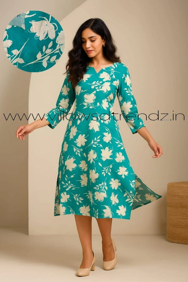 Twill Blue Plus Size |Side Cut Liva Kurti |Sky Blue | LIPS24501 - 3XL, Sky Blue