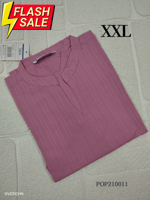 Twill Blue Popcorn Kurti POP210011 - 2XL, Pink