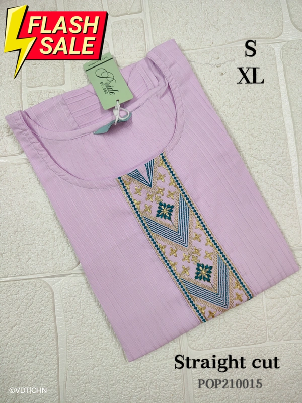 Twill Blue Popcorn Kurti POP210015 - XL, Lavender