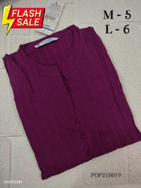 Twill Blue Popcorn Kurti POP210019 - BeetrootRed, M