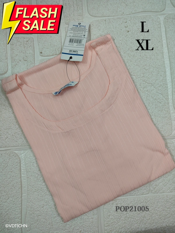 Twill Blue Popcorn Kurti POP21005 - XL, Pink