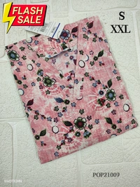 Twill Blue Popcorn Kurti POP21009 - Pink, 2XL