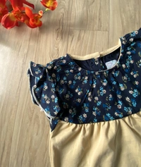 Smurf Finds Premium Cotton Printed Organic Cotton Frock for Girls| 100% Cotton|  Sandle | SMDF9302 - 2-4 Yr, Sandle