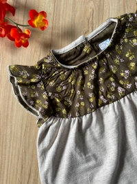 Smurf Finds Premium Cotton Printed Organic Cotton Frock for Girls| 100% Cotton|  Grey | SMDF93011 - 2-4 Yr, Grey