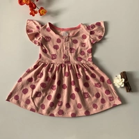 Smurf Finds Premium Cotton Printed Organic Cotton Frock for Girls| 100% Cotton| Front Openable Buttons| Baby Pink| SMFCKIY12301 - 2-4 Yr, Baby Pink