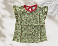 Smurf Finds Premium Cotton Printed Organic Cotton TShirt for Girls| 100% Cotton| Back Buttons|  Green | SMTE73015 - 0-6 Month, Green