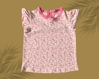 Smurf Finds Premium Cotton Printed Organic Cotton TShirt for Girls| 100% Cotton| Back Buttons|  Pink | SMTE73014 - 1-2 Month, Pink