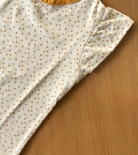 Smurf Finds Premium Cotton Printed Organic Cotton TShirt for Girls| 100% Cotton| Back Buttons|  White | SMTE7304 - 2-4 Month, White