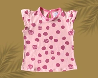 Smurf Finds Premium Cotton Printed Organic Cotton TShirt for Girls| 100% Cotton| Back Buttons|  Pink | SMTE73012 - 2-4 Yr, Pink