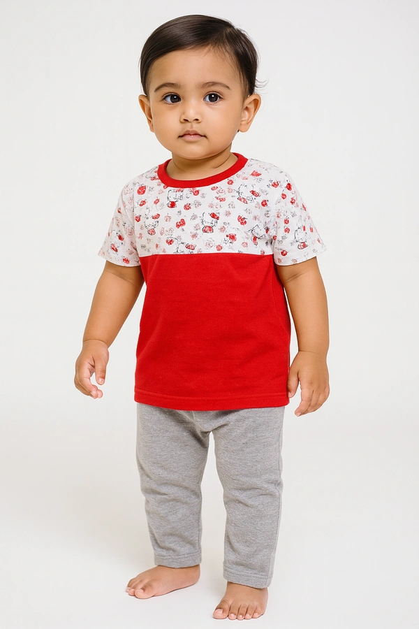 Smurf Finds Premium Cotton Printed Organic Cotton Unisex TShirt| 100% Cotton | Red | T6509 - 6 year, Red, 1