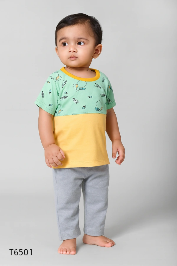 Smurf Finds Premium Cotton Printed Organic Cotton Unisex TShirt| 100% Cotton| Pista Green | T6501 - 6 year, Pista green, 1