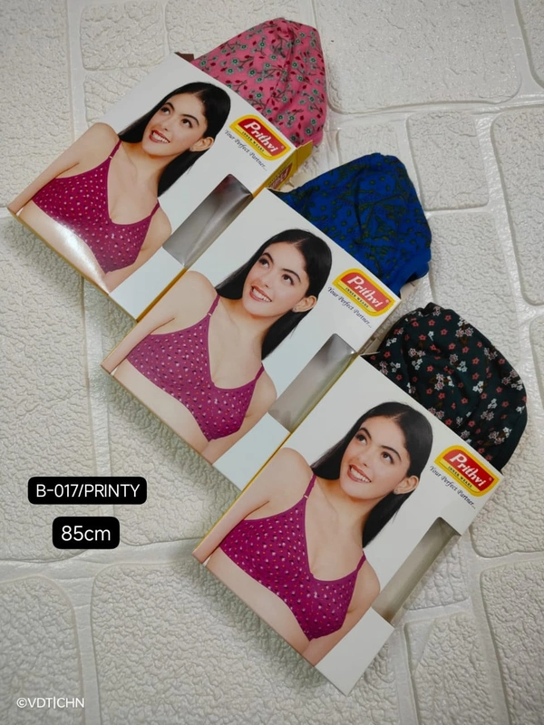 Prithvi Printy camisole soft and comfort fabric Back Closure - hook and eye, Non padded, B-017/PRINTY - 85, Black
