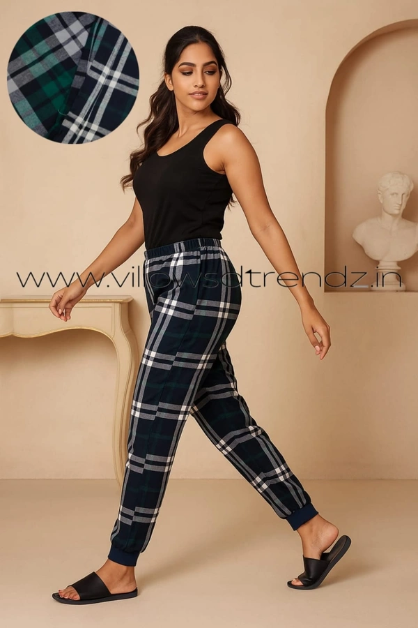 Smurf Finds Pyjama Full Pant | Cotton |  Green With Black| PY9010 - XL, Green With Black