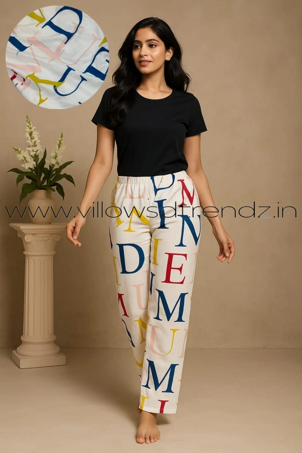 Smurf Finds Pyjama Full Pant | Cotton | White| PY9024 - S, White