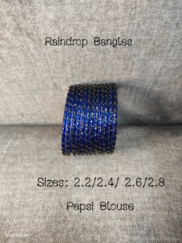 Ruthvi's Etnics Rain Drop Bangles RDB9004 - 2.2, Pepsi Blue