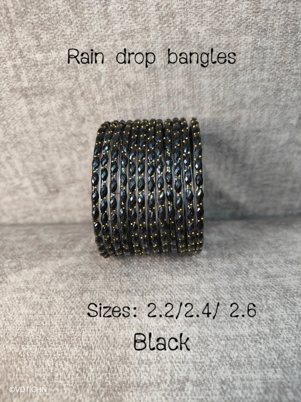 Ruthvi's Etnics Rain Drop Bangles RDB9005 - 2.4, Black