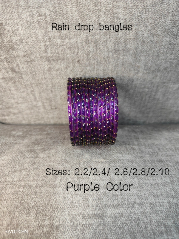 Ruthvi's Etnics Rain Drop Bangles RDB9009 - 2.4, Purple