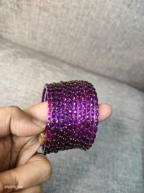 Ruthvi's Etnics Rain Drop Bangles RDB9009 - 2.4, Purple