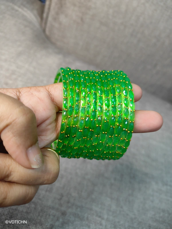 Ruthvi's Etnics Rain Drop Bangles RDB9010 - 2.4, Neon Green