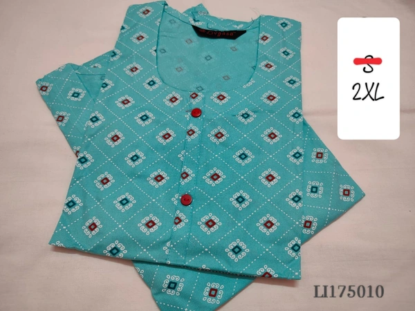 Livaasa Side Cut Liva Kurti LI175010 - 2XL, Sky blue