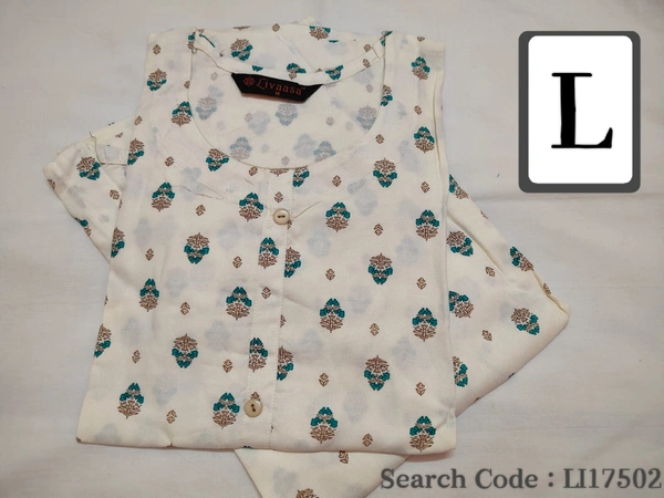 Livaasa Side Cut Liva Kurti LI17502 - L, White
