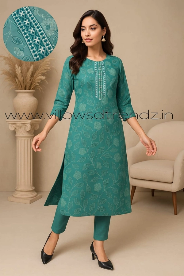 Livaasa Side Cut Liva Kurti LI17506 - Sky blue, XL
