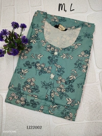Twill Blue Side Cut Liva Kurti LI22002 - Blue, M