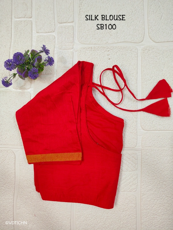 Ruthvi Ethnics SilK Blouse SB100 - Red, FS